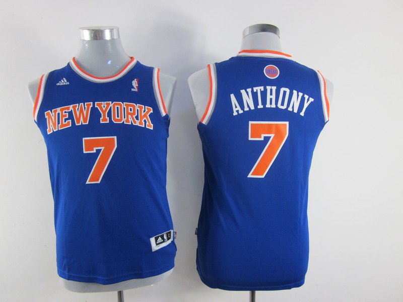  NBA Kids New York Knicks 7 Carmelo Anthony New Revolution 30 Swingman Youth Blue Jersey